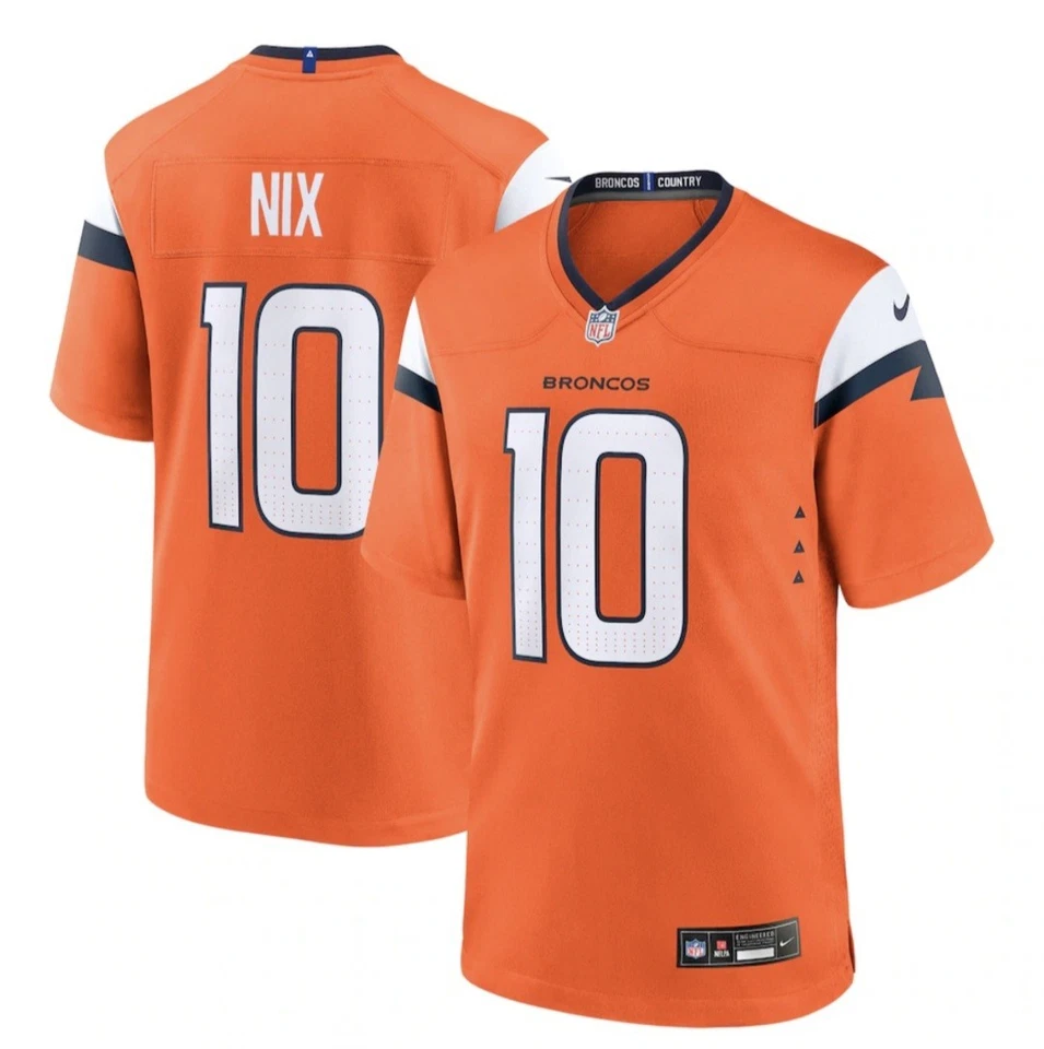 Nueva Camiseta Para Hombre Denver Broncos Bo Nix Nike Naranja Jugador Juego Talla Grande Nueva Con Etiquetas Foto 1 de 1