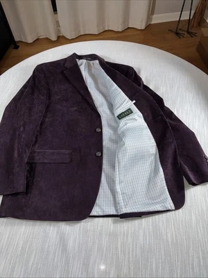 Ralph Lauren Corduroy Blazer Jacket Mens 42 R Plum Purple Sport Coat Holiday - Image 1 of 4