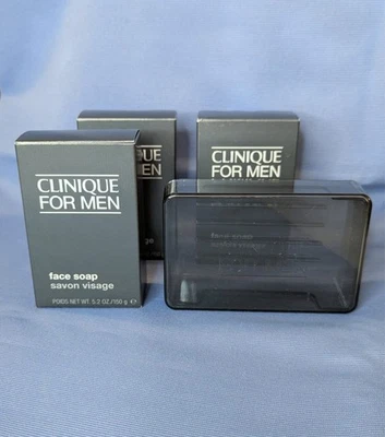CLINIQUE for MEN Face SOAP Bar Three (3x) 5.2oz 150g NIB with CASE - Image 1 of 3