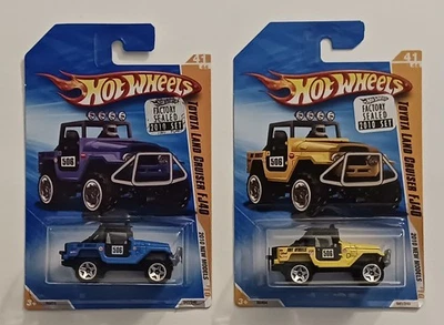Lot of 2 2010 Hot Wheels Toyota Land Cruiser FJ40 # 41/44 Ships In Protector  - Image 1 of 4