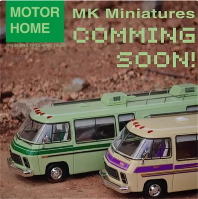 Green HEC GMC Motor Home Road Trip RV Van Diecast Resin Toy 1:64 Model NEW - Image 1 of 4