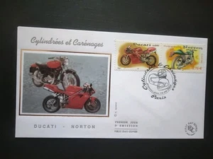 L46-Enveloppe Premier Jour- Cylindrées et Carénages - DUCATI - NORTON -  2002. - Imagen 1 de 1