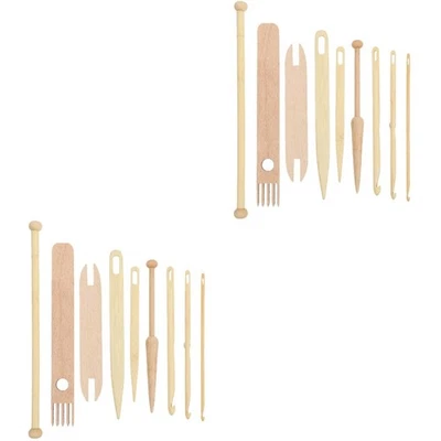  2 Sätze Hölzerne Weberei-Webstuhl-Werkzeuge Handgemachte Tapisserie - Bild 1 von 4