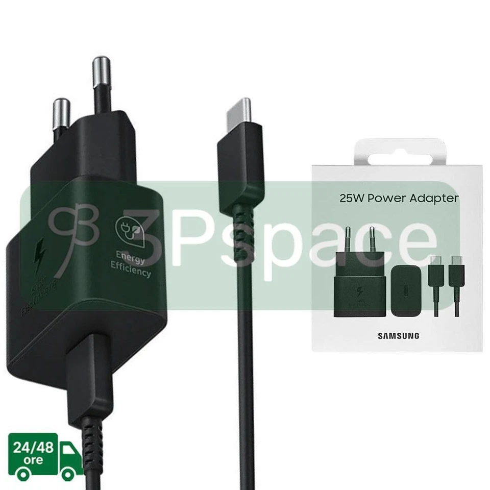 Samsung EP-T2510X Caricatore originale da 25W Porta USB-C (con Cavo) Nero