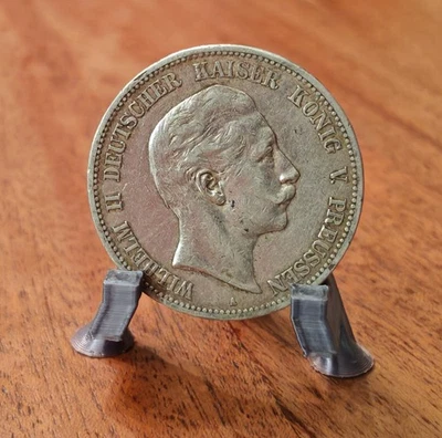 5 Mark 1908, WILHELM II DEUTSCHER KAISER KÖNIG V PREUSSEN, Silber, Münzen, Rarit - Bild 1 von 4