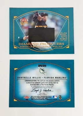 1/1 BLANK 背面测试补丁 2004 Fleer Ultra Diamond Producers Dontrelle Willis — 第 1/2 张图片