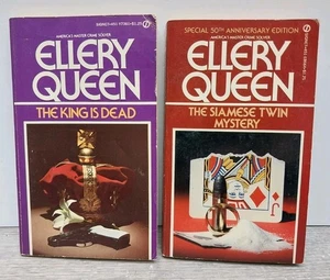 Ellery Queen Book PB Vintage The King Is Dead & Siamese Twin Mystery - Picture 1 of 3