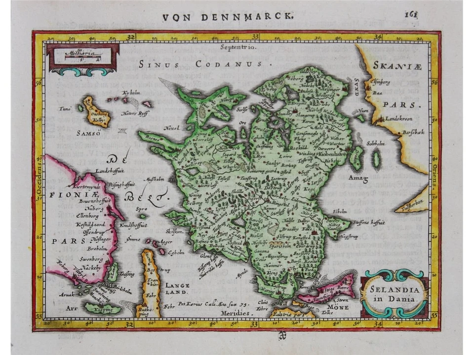 Denmark Selandia in Dania Mercator Hondius Antique Historical Map 1651 - Image 1 of 1
