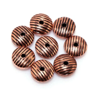 100 PCS 8X4MM COIN BEAD SPACER BEAD OXIDISED COPPER JEWELRY MAKING BEAD 844 UK - Picture 1 of 1