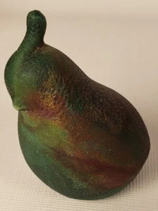 Quail Raku? Bird Pottery Figurine Iridescent Blue Green Copper Unique 2.5"H A57 - Foto 1 di 8