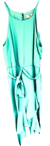GB Girls Dress 14 Blue Green Aqua sleeveless ruffle tapering Summer NWT $54 - Picture 1 of 6