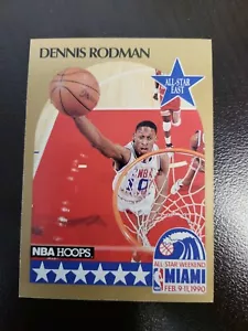 Tarjeta #10 1990-91 Hoops Dennis Rodman All Star - Imagen 1 de 2