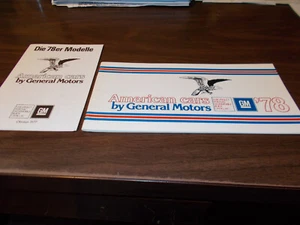 General Motors Cars 1978 catálogo de ventas de 40 páginas con lista de precios/alemán - Imagen 1 de 9