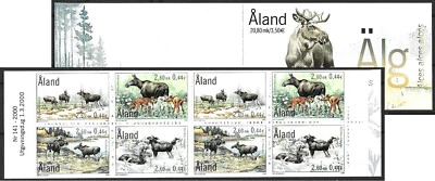 Aland 2000.  Fauna. Elks. Booklet, 2 Sc# 162-165b,  MNH - Image 1 of 3