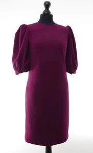 Trois Fleur Kleid Etuikleid Nina Dress 34 rot brombeer Midi kurzarm Stretch Neu - Picture 1 of 7