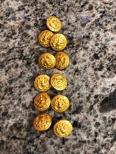 11 Vintage Lot Waterbury Button Co Conn Cuff Gold Toned US Military Metal Eagle