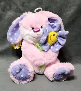Novelty Inc Rabbit Plush Pink Purple Flower Bunny Stuffed Animal 9” NWT - Picture 1 of 5