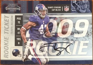 2009 Playoff Contenders Rookie Autograph Travis Beckum #206 New York Giants - Picture 1 of 2