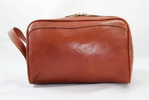 Beauty Case Necessaire da Viaggio Uomo Donna Porta trucchi in Pelle cuoio - Imagen 1 de 13