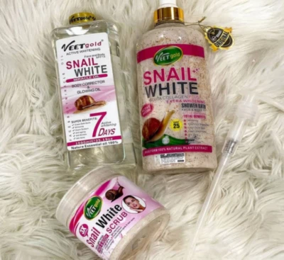 Veetgold Schnecke weiß Gluta Kollagen Dusche Waschen, Öl und Körperpeeling (Variation)