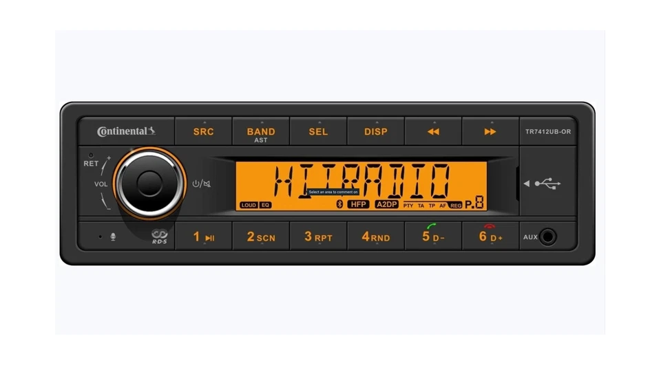 VDO Radio USB Mp3 WMA Bluetooth 12v Cable Boat Marine Tr7412ub-or