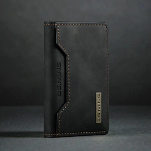 DG.MING Cowhide Leather Cash Money Card Holder Trifold Wallet - Picture 1 of 36
