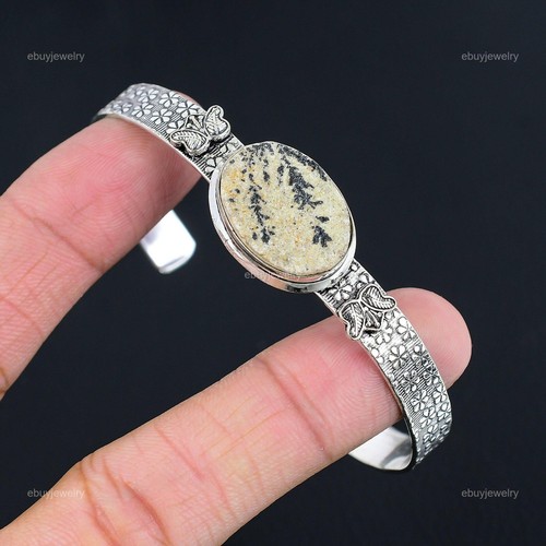 VALENTINO Regalo di compleanno per il suo bracciale naturale psilomelano dendrite regolabile argento 925