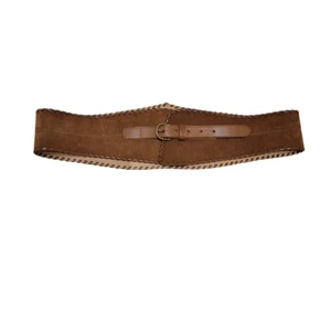 Banana Republic Mariya Whipstitch Corset Belt Size XXL Brown Suede NWOT NEW $250 - Picture 1 of 9