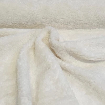 Teddy Fell Kunstfell Webpelz Plüsch Stoff Ecru Deko Bekleidung Jacke Kissen - Bild 1 von 4