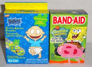 2 New pks Kids Adhesive Bandages ~ Band-aid Sponge Bob & Kid Care Rugrats - Picture 1 of 5