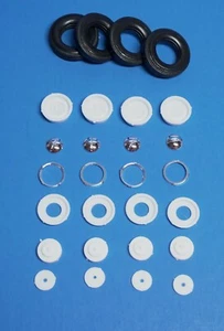 Lindberg 40's Stock Ford Hubcaps, Steel wheels, RL Armstrong BW Wall Tires 1/25 - Picture 1 of 9
