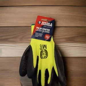 Plam Coated Gloves Neon Yellow MTB Medium Adult Size 8 Unisex Free UK Postage - Picture 1 of 8