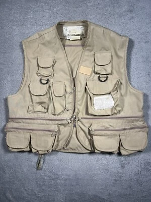 Vintage Timber Creek Adult M Fly Fishing Hunting Khaki Vest - Image 1 of 4