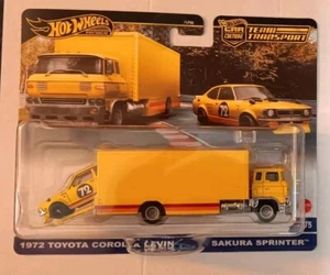 HOT WHEELS TEAM TRANSPORT 1/64 1972 TOYOTA COROLLA & SAKURA SPRINTER FLF56 957 E - Picture 1 of 5