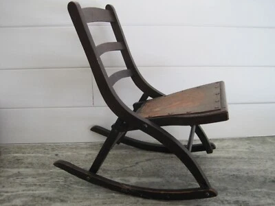 Mecedora de madera plegable antigua Collignon muestra de vendedor 16 de noviembre de 1869 Foto 1 de 4