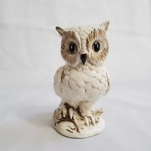 Vintage White Snow Owl Bird on Branch Planter Vase Figurine Enesco E-0363 - Picture 1 of 10