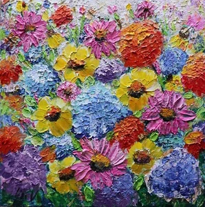 Fiori selvatici del Minnesota, opera d'arte fiori colorati, estate, autunno, dipinto originale - Foto 1 di 7