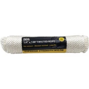 (10)-Do it Best 1/4 In. x 100 Ft. White Twisted Nylon Packaged Rope 729625 - Picture 1 of 1