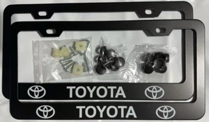 2PCS Black Metal License Plate Frame For Toyota - Picture 1 of 1