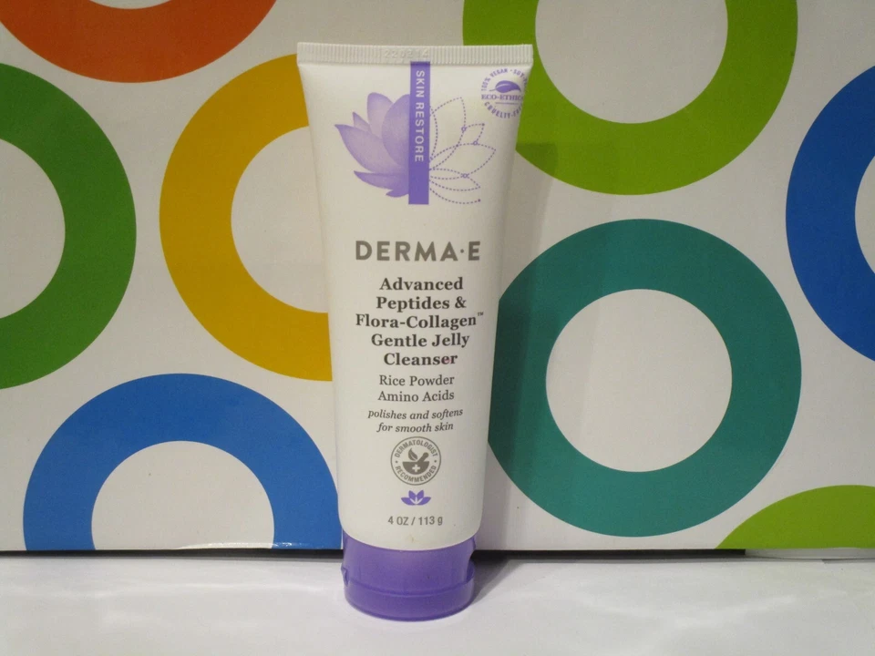 DERMA E ~ LIMPIADOR AVANZADO DE PÉPTIDOS Y FLORA COLÁGENO GELATINA SUAVE ~ 4 OZ Foto 1 de 1
