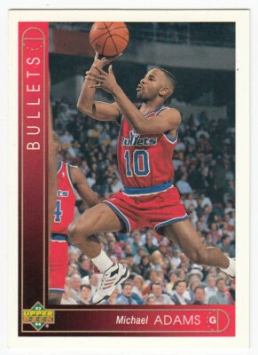 Upper Deck Basketball Trading Card (1993) - Bullets - Card #29: Michael Adams - Image 1 of 2