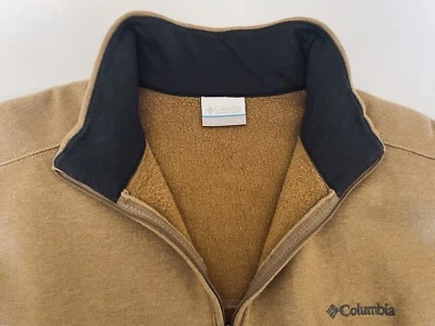 Columbia Sweatshirt Pullover Men's Large Long Sleeve Embroidered Brown 1/2 Zip - Image 1 of 4