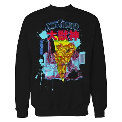 Sudadera Oficial Kanji Paisaje Neón Power Rangers Suéter Mighty Morphin Foto 1 de 4