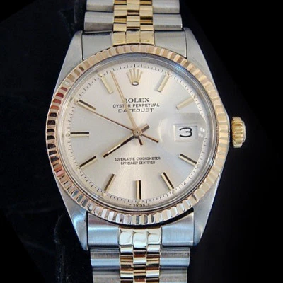 Rolex Datejust Mens 2Tone 14K Gold & Stainless Steel Silver Jubilee Band 1601 - Image 1 of 4
