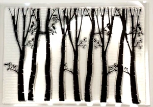 Winter Trees Christmas #2 Forest Woods Clear Stamp 6" x 4" - Picture 1 of 1