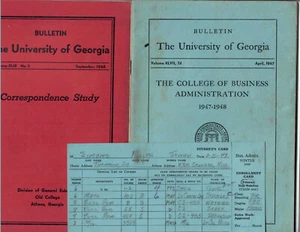 1947 Bulletin of University of Georgia Business Admin- class card Ralph Simons - Picture 1 of 1