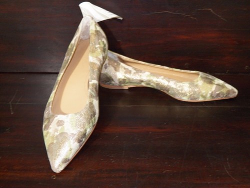 Nuova Donna UGG Collezione Italiana Linda Metallizzato Verde Mimetico Balletto Piatto