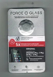 PROTÈGE ÉCRAN iPHONE 8 PLUS / 7 PLUS /6 S PLUS / 6 PLUS - FORCE GLASS - NEUF - Photo 1 sur 2