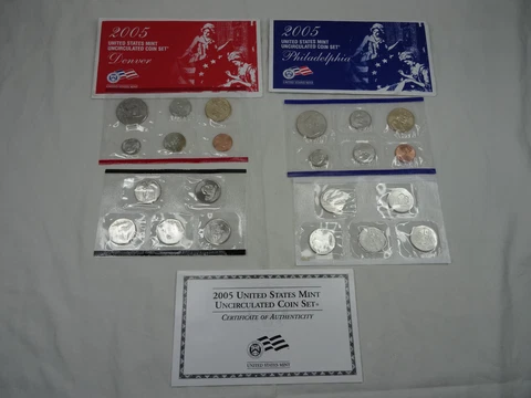 2005 US Mint Set Uncirculated 22 Coins P & D OGP & COA Westward Jorney Nickels Cover
