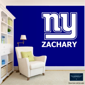 NY GIANTS LARGE REMOVABLE WALL VINYL DECAL PERSONALIZED W/ NAME 22" COLOR CHOICE - Picture 1 of 3